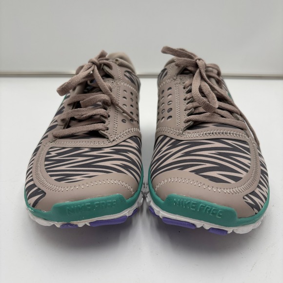 Nike Free 5.0 V4 Womens Gray Zebra Print Running Training Shoes Teal 6.5 - Picture 3 of 9